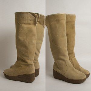 Steve Madden Suede Faux Fur Tall Boots